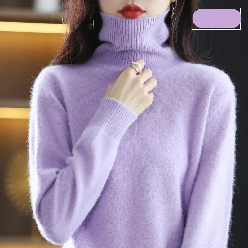 Nyorelle Cashmere Hoge Hals Trui voor Herfst en Winter