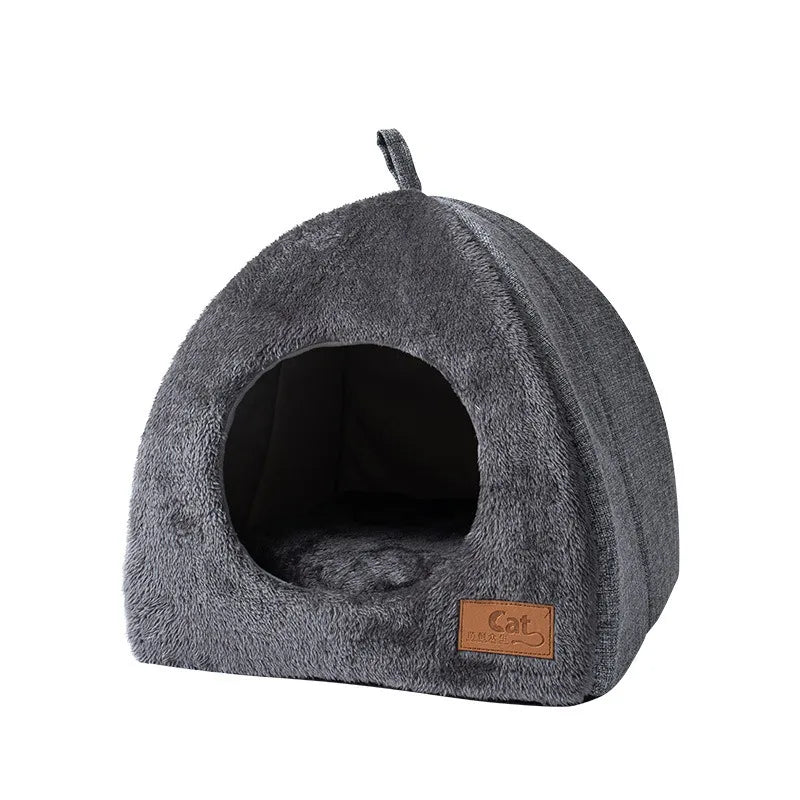 Triangelnest - Luxe Fluwelen Kattenhuis Binnen voor Ultiem Comfort
