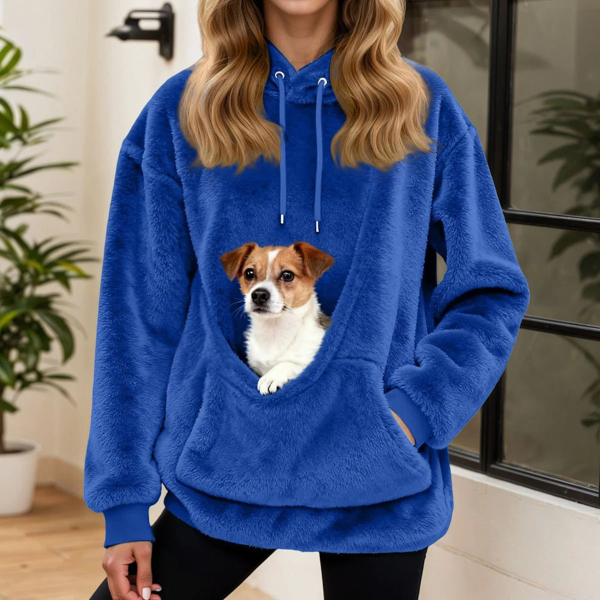 Oversized Fleece Hoodie met Kangoeroezak – Warme Damestrui voor Thuis