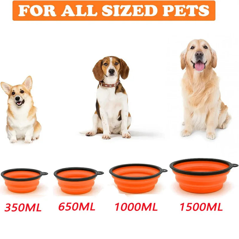 ReiseNapf FlexiBowl | 2-in-1 Opvouwbare Hondenkom & Dispenser | Siliconen | Voor Onderweg & Outdoor