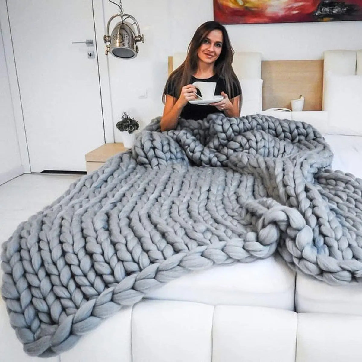 Chunky Gebreide Deken – Extra Zachte, Warme Plaid voor Bank en Bed