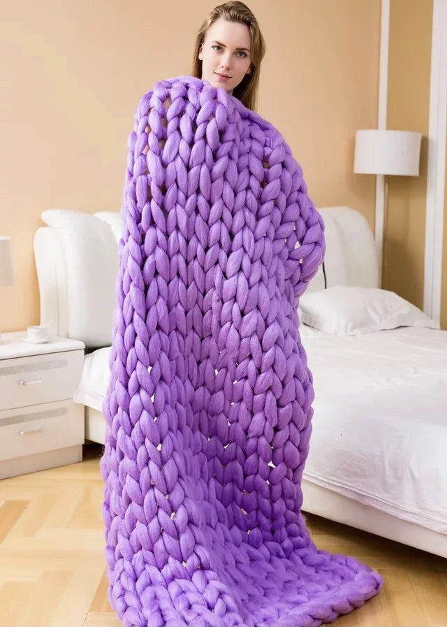 Chunky Gebreide Deken – Extra Zachte, Warme Plaid voor Bank en Bed