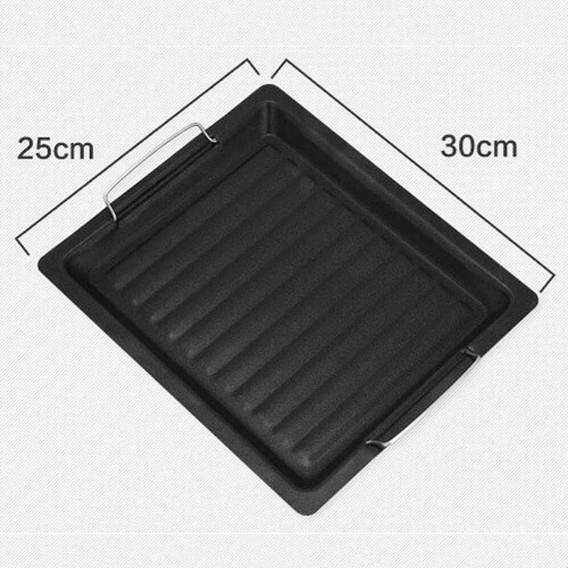 Feurossa Gietijzeren Grillplaat Omkeerbare Plaat | Voor Gasgrill & Fornuis | 25 × 30 cm | Voor Pizza, Vlees, Groenten & Vis