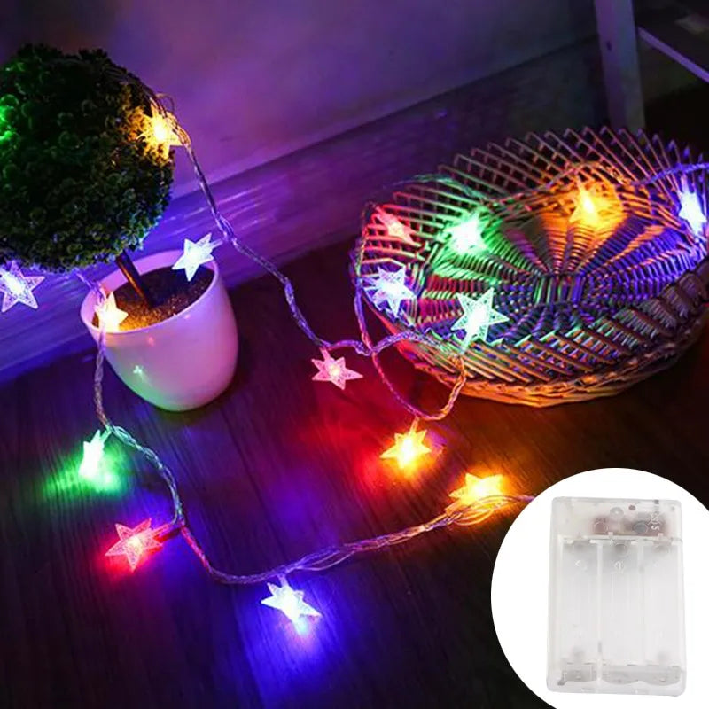 Sterren LED Kerstverlichting – Decoratieve Lichtslinger voor Binnen en Buiten