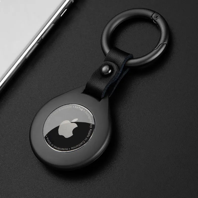 Hoogwaardige Leren Metaal Hanger Beschermhoes Voor Apple Airtags