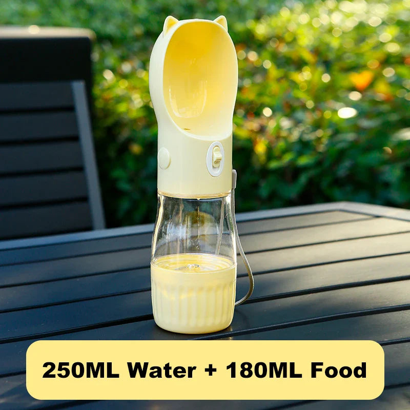PetHydra Duo Honden Drinkfles met Voederbak | 2-in-1 Outdoor Dispenser | Voor Kleine & Grote Honden & Katten