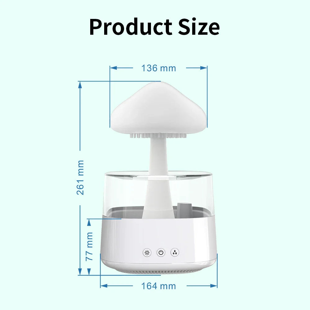 AquaLuxe Cloud Rain Diffuser | Creëer een rustgevende atmosfeer met kleurrijk licht