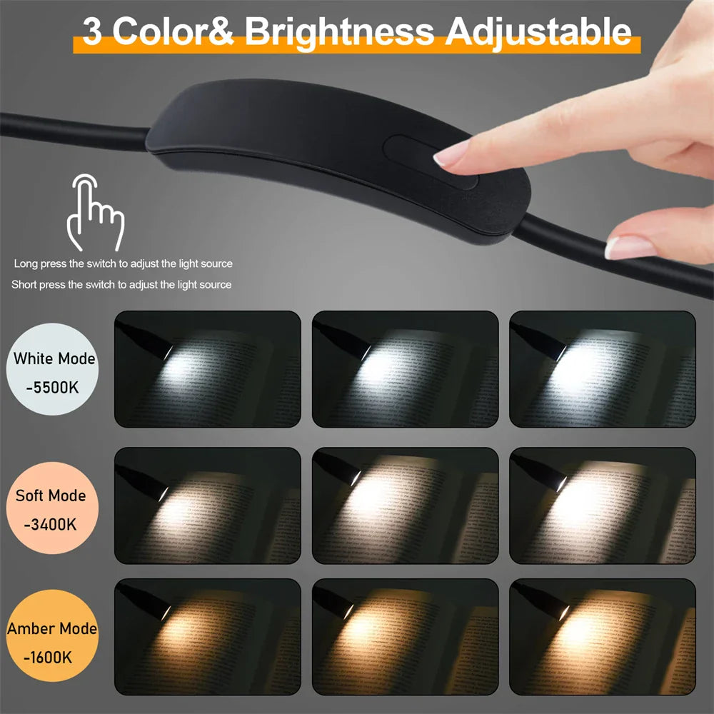 LED Neklamp LumiNeck | Oplaadbaar via USB | 3 Lichtkleuren & traploos dimbaar | Flexibel & Draagbaar