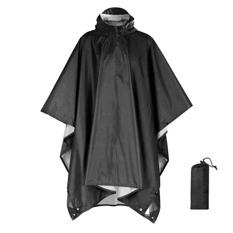 3-in-1 Buiten Militair Regenmantel - Met Kapuze, waterdichte Regenponcho met Mouwen, Motor Regenbedekking, ideaal voor Kamperen, Wandelen en Reizen
