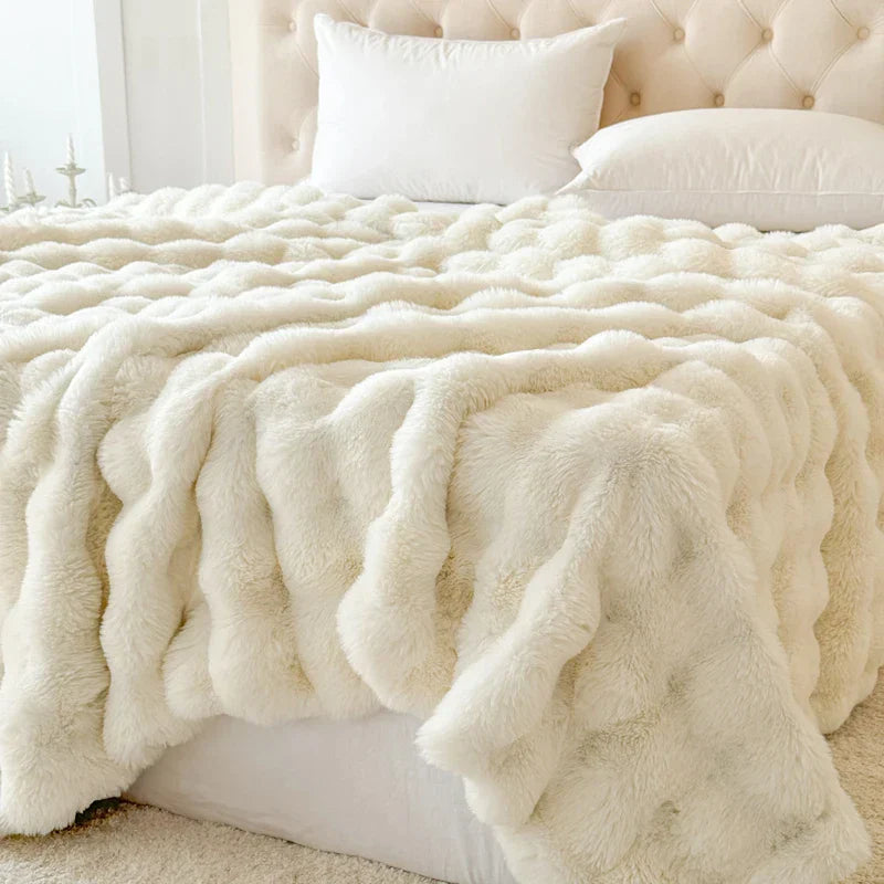 Flauschdecke CosyLuxe | Dubbel Laags & Extra Dik | Zacht Konijnenbont-Imitat | Veelzijdig & Onderhoudsvriendelijk
