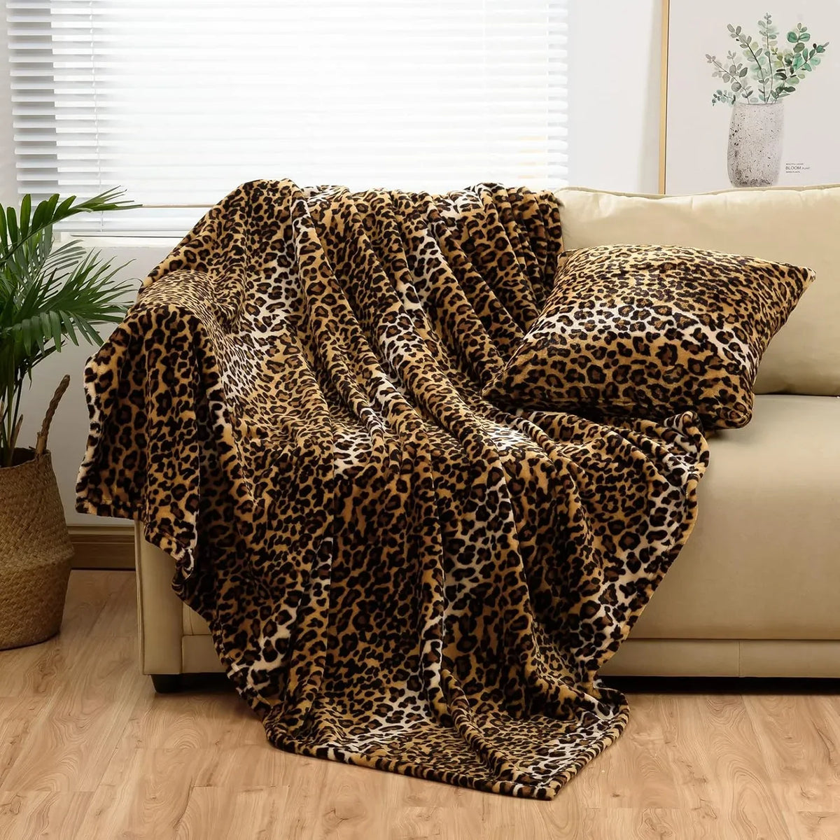 Luipaardprint Fleece Deken – Superzachte Flanellen Plaid voor Extra Comfort