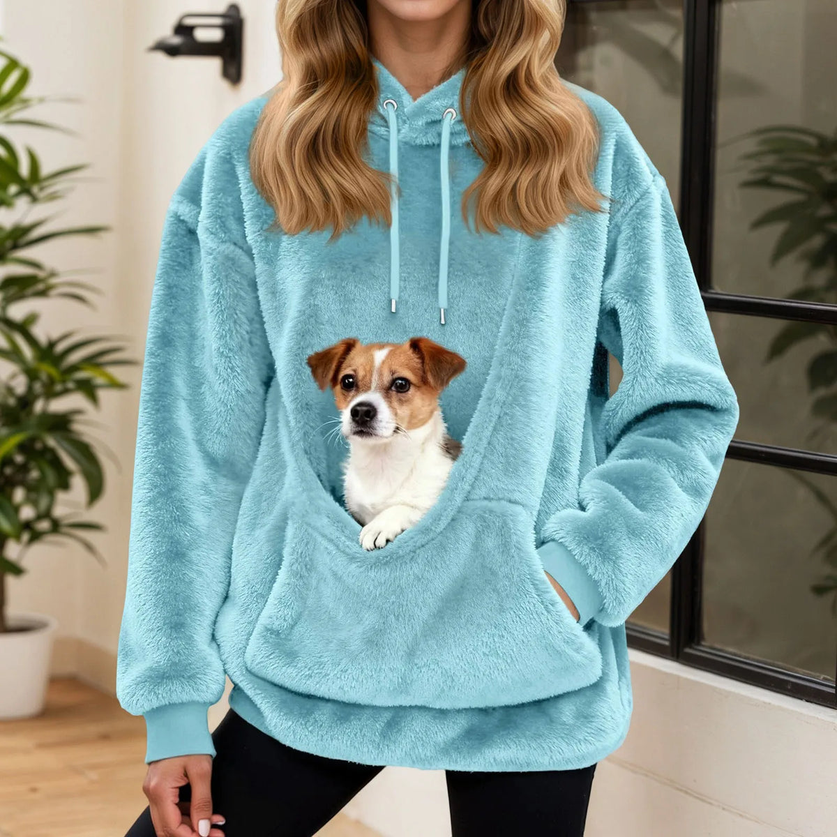 Oversized Fleece Hoodie met Kangoeroezak – Warme Damestrui voor Thuis