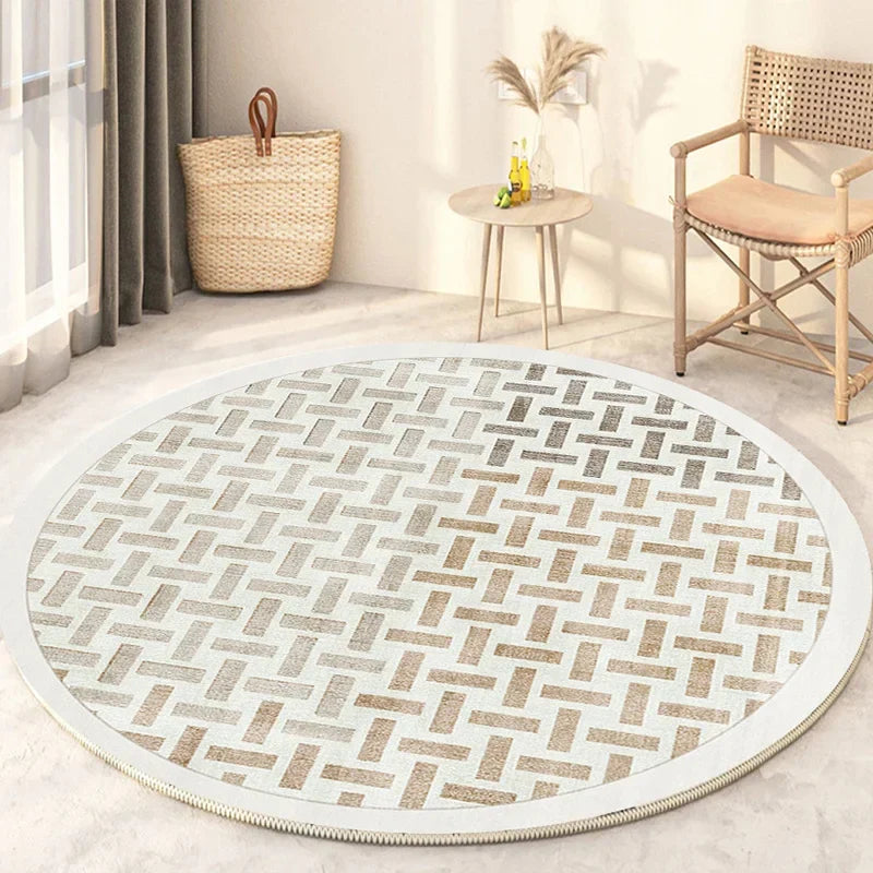 Thyn - Japanse Stijl Ronde Wasbare Vloerkleed voor Woonkamer