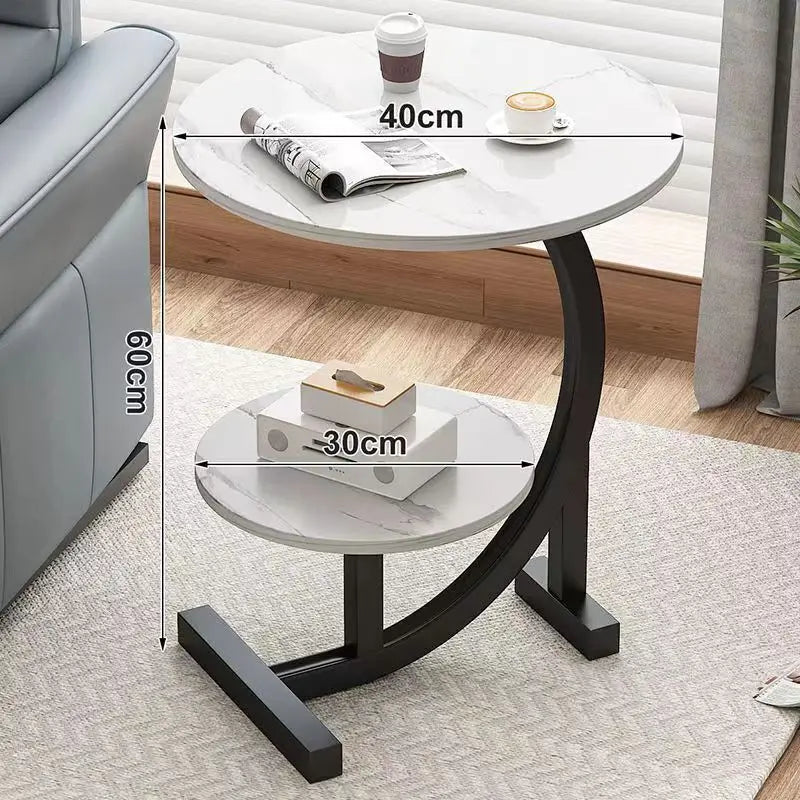 Caliora - Luxe Tweelaagse Verplaatsbare Mini Bijzettafel