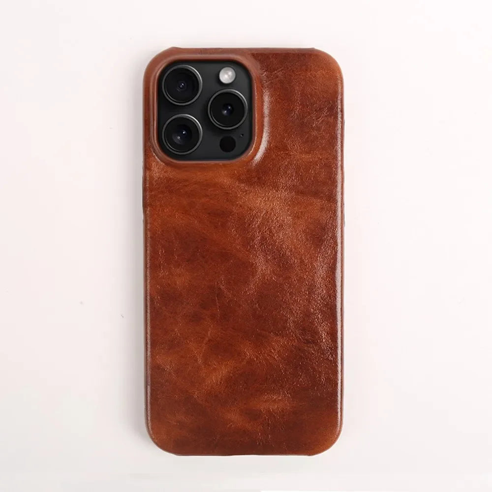 Crownline Handgemaakte iPhone Hoes Van Echte Runderleer