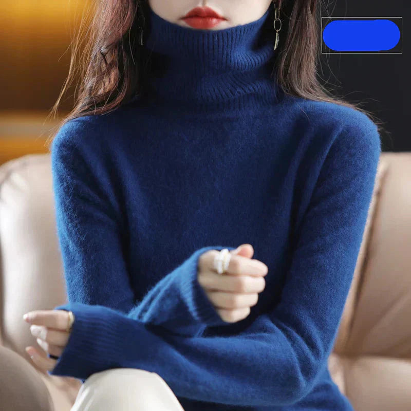 Nyorelle Cashmere Hoge Hals Trui voor Herfst en Winter