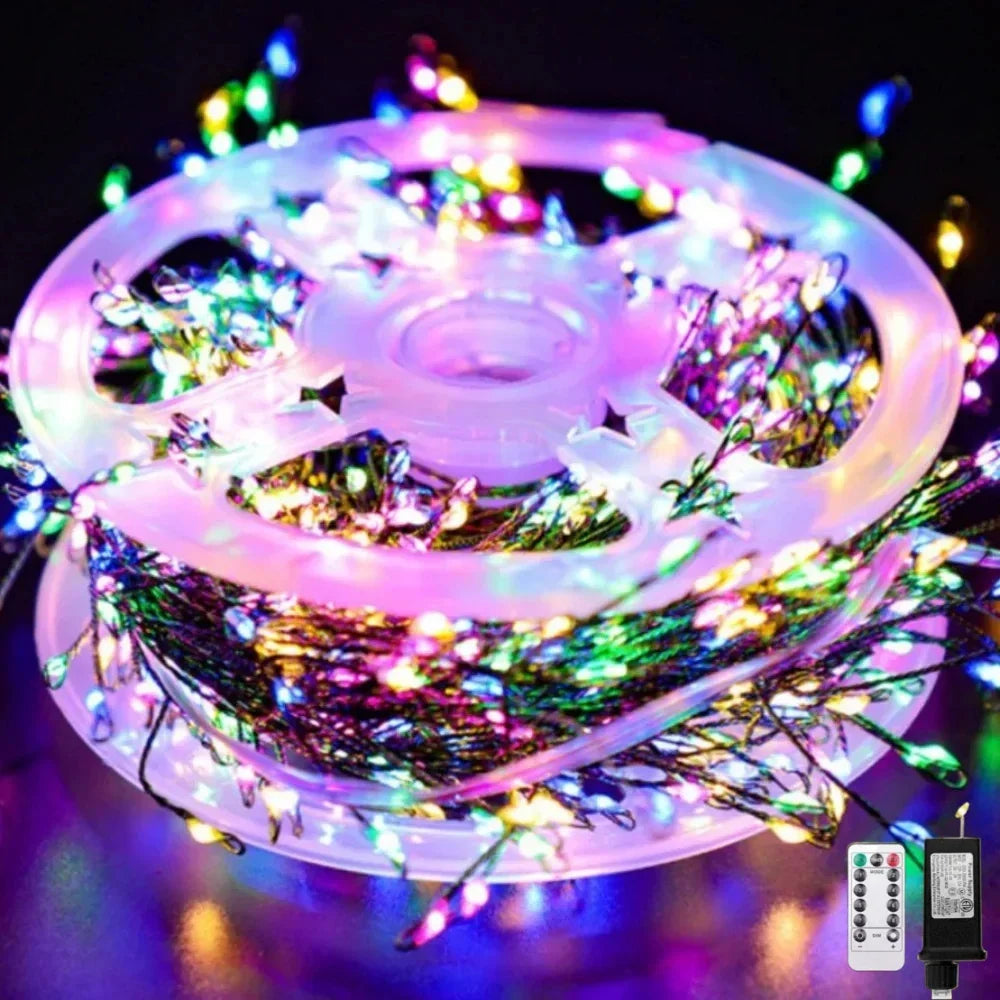 LED Vuurwerk Lichtsnoer Met Afstandsbediening 30-75 m 900-2000 LEDs IP65 Waterdicht Voor Feesten