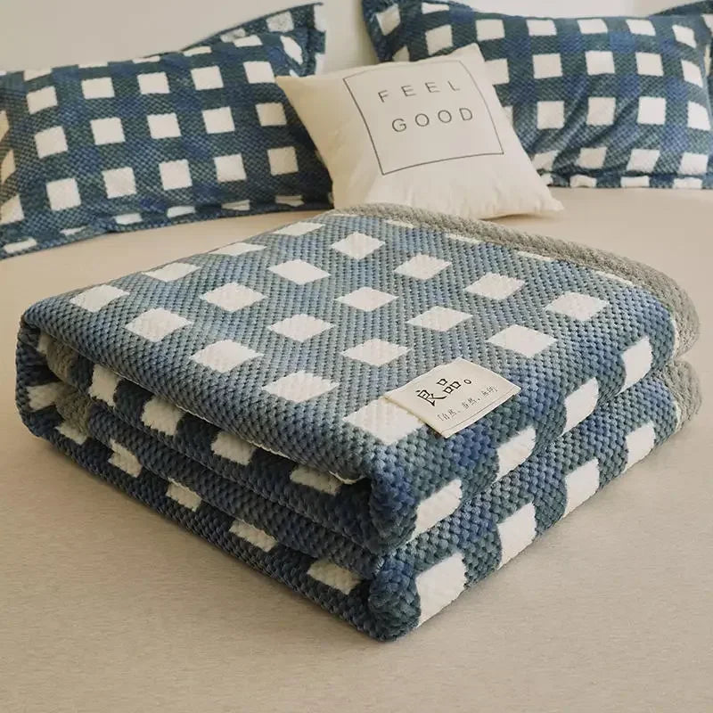 Geruite Deken – Zachte Plaid voor Bank en Bed met Klassiek Blokpatroon