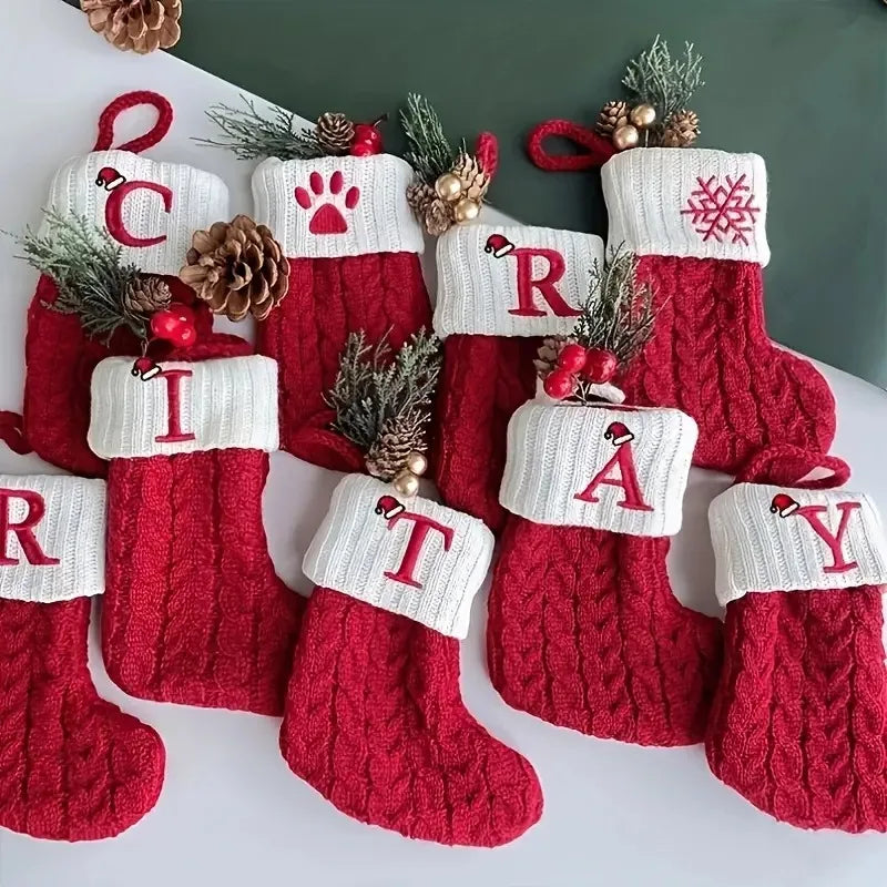 Kerstsok met Initiaal – Gepersonaliseerde Christmas Stocking voor Kerstdecoratie
