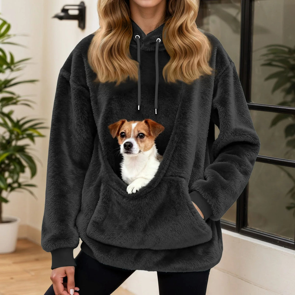 Oversized Fleece Hoodie met Kangoeroezak – Warme Damestrui voor Thuis