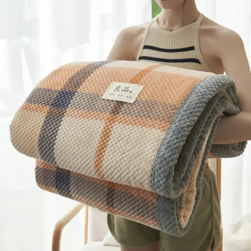 Geruite Deken – Zachte Plaid voor Bank en Bed met Klassiek Blokpatroon