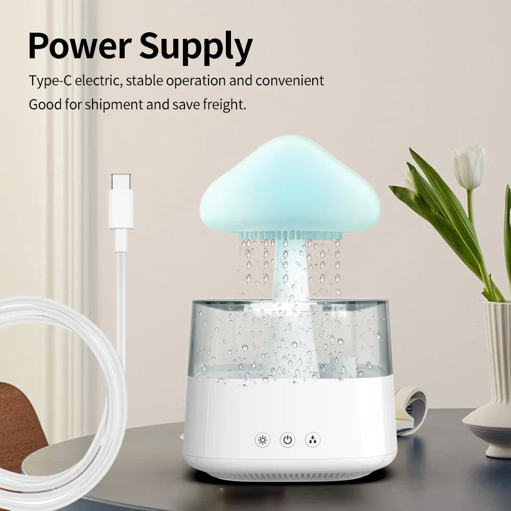 AquaLuxe Cloud Rain Diffuser | Creëer een rustgevende atmosfeer met kleurrijk licht