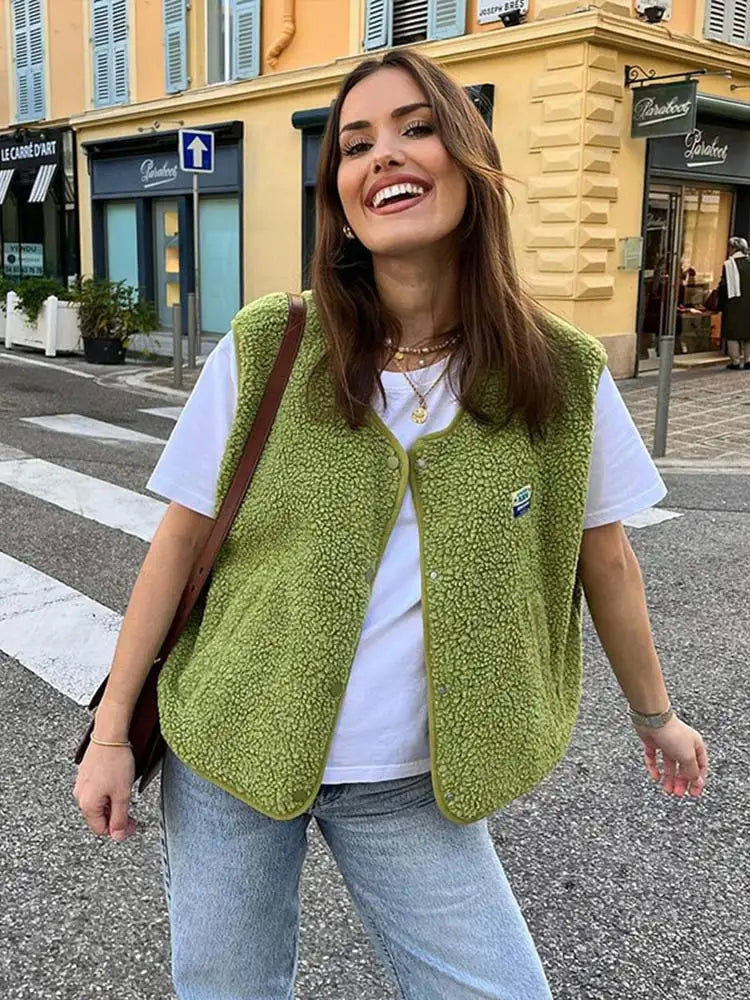 Fioréne | Trendy Wollen Bodywarmer voor Dames met Knopen