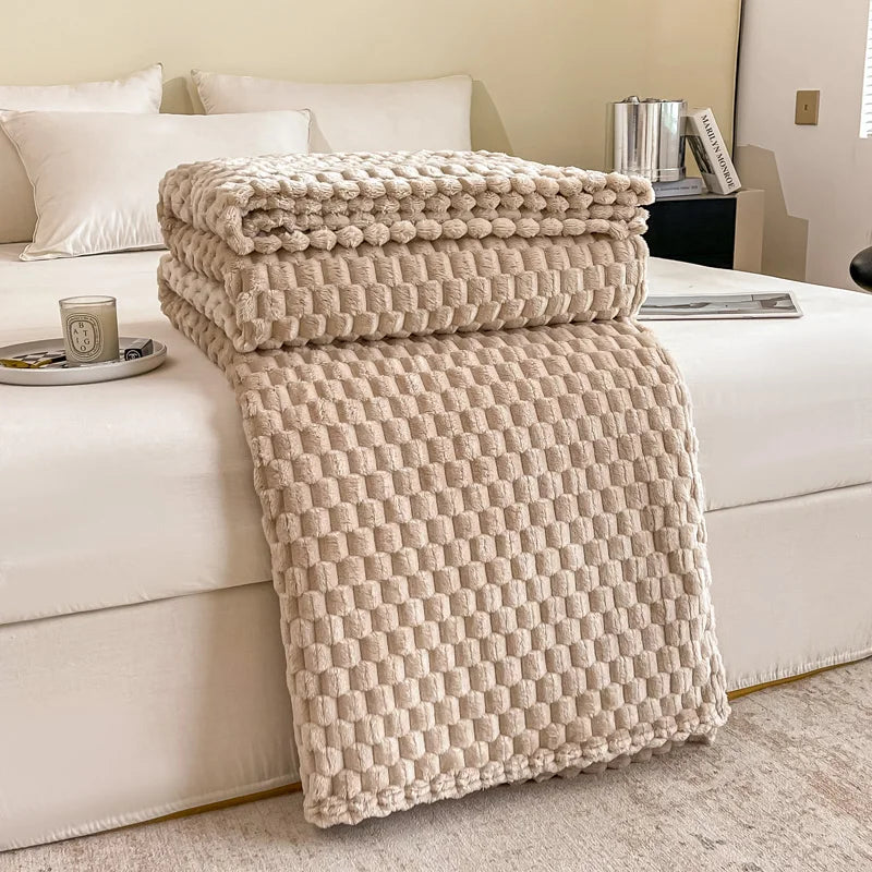 Caelidra - Geruite Zachte Fluwelen Deken Warm Knusse Plaid voor Bank en Bed