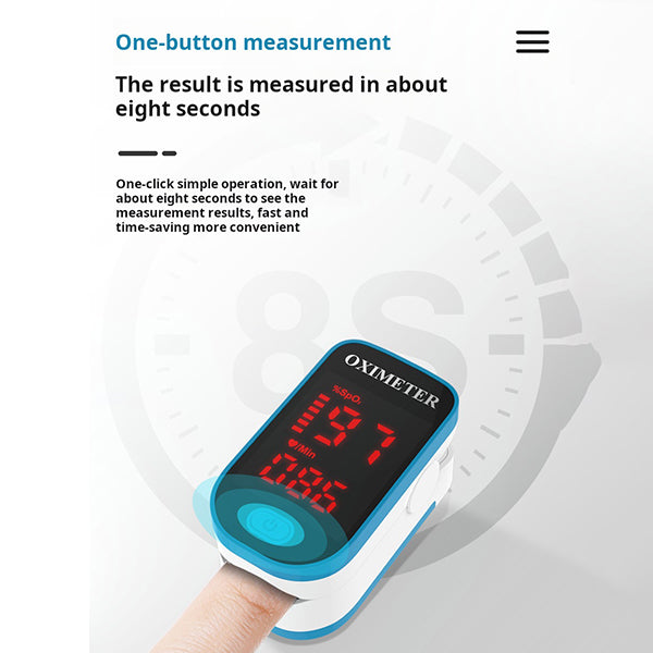 Draagbare Oximeter Meet Zuurstofniveau (SpO₂) & Hartslag