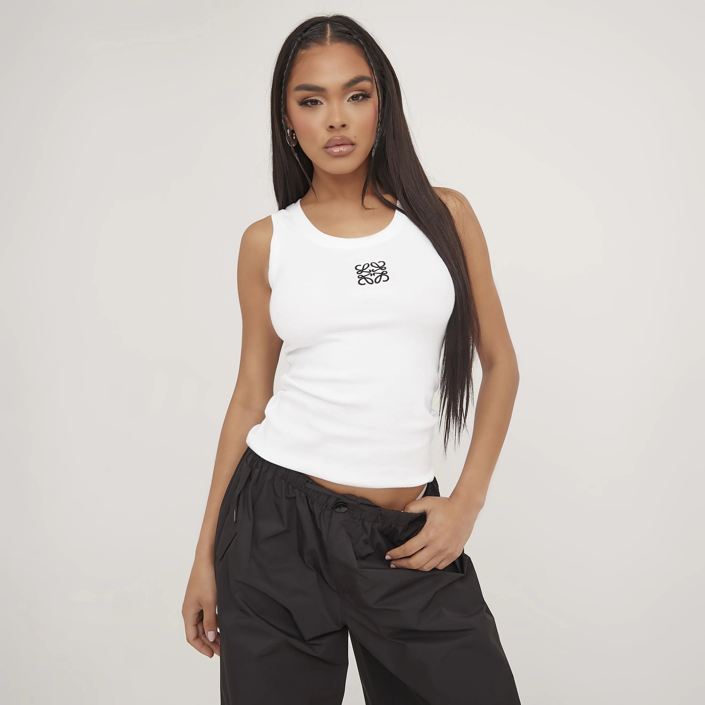 Tanktop Zijdeachtig Katoen Minimalistisch Design Zomer
