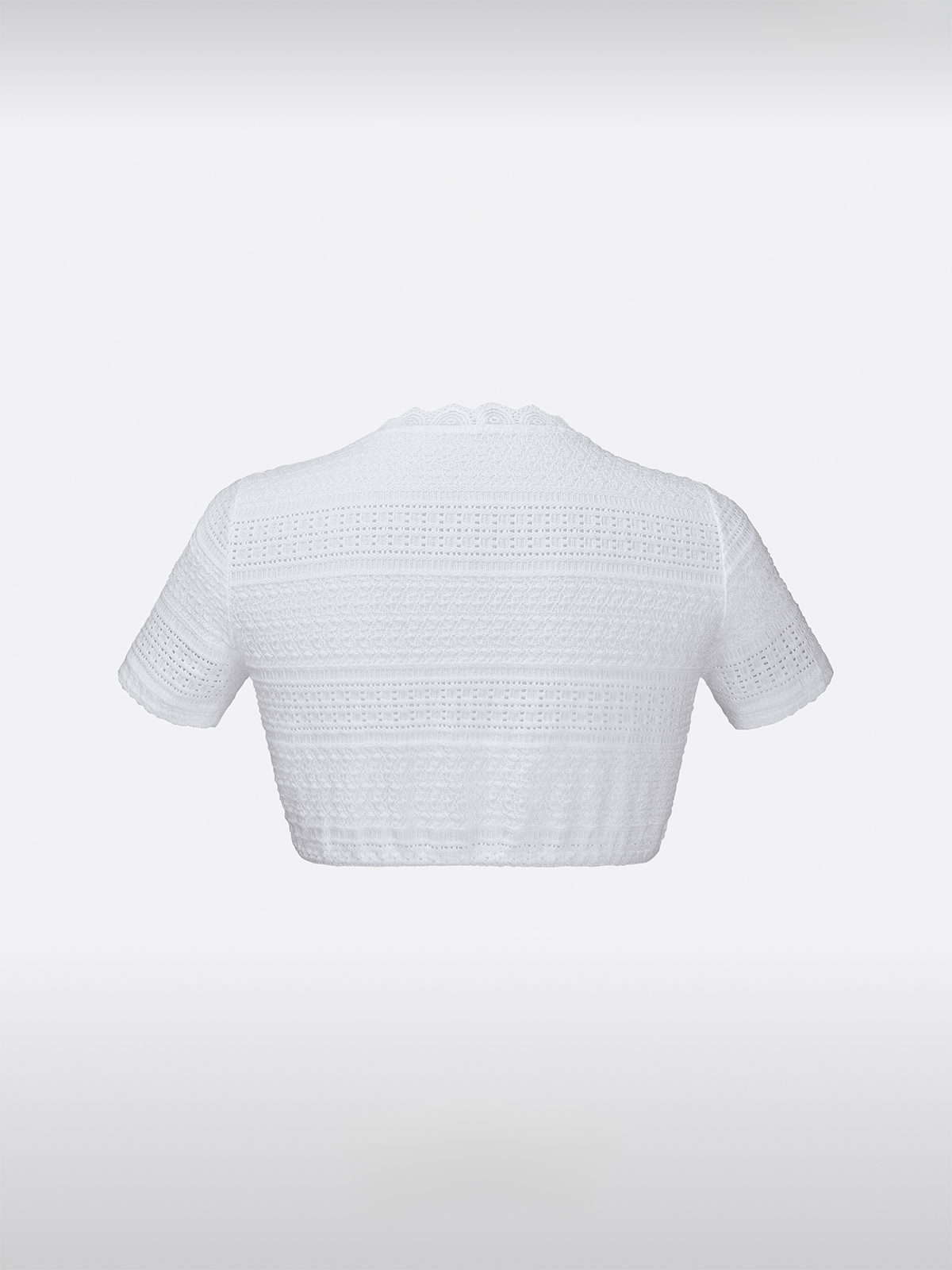 Dirndlblouse in Wit Dames Ronde Hals