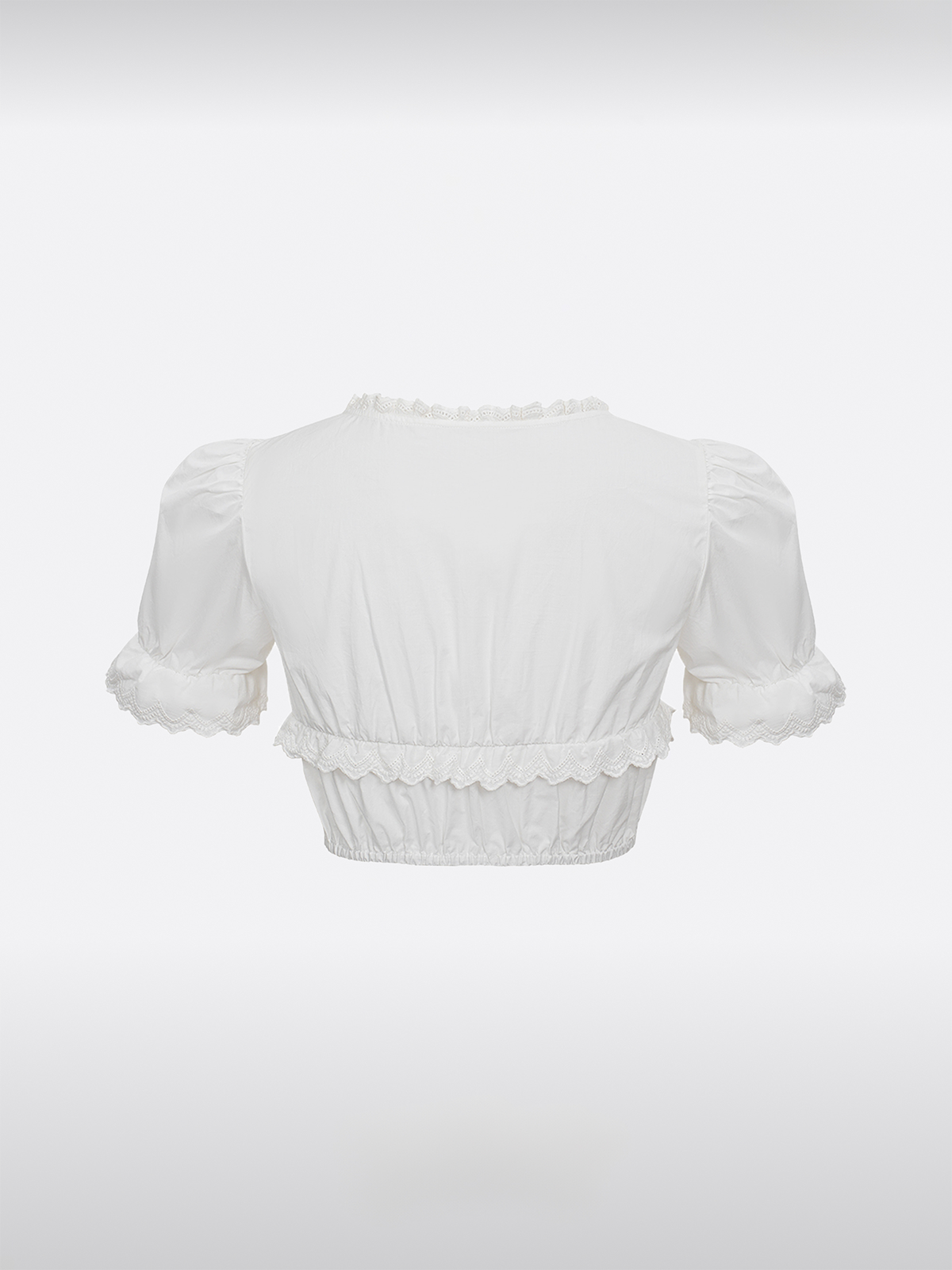 Witte Rechte Halslijn Dirndlblouse
