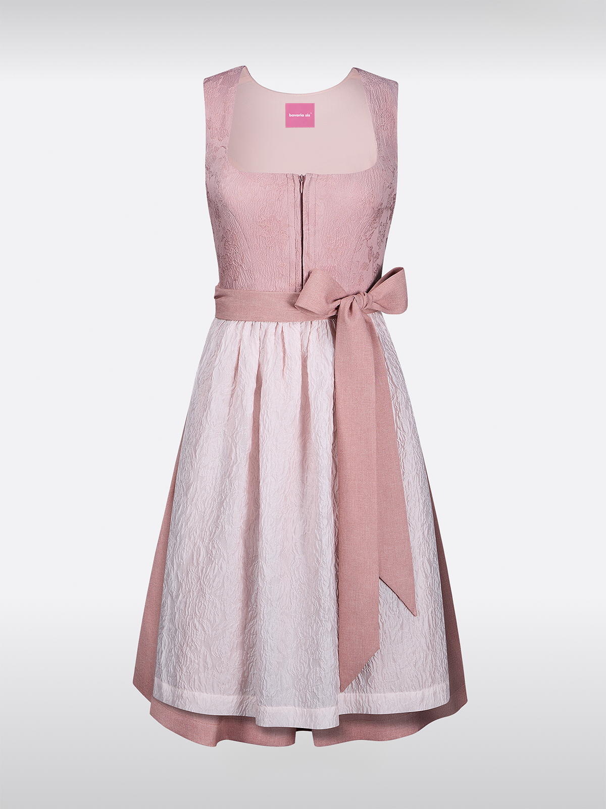 Rosa Rechte Halslijn Bloemmotief Dirndl