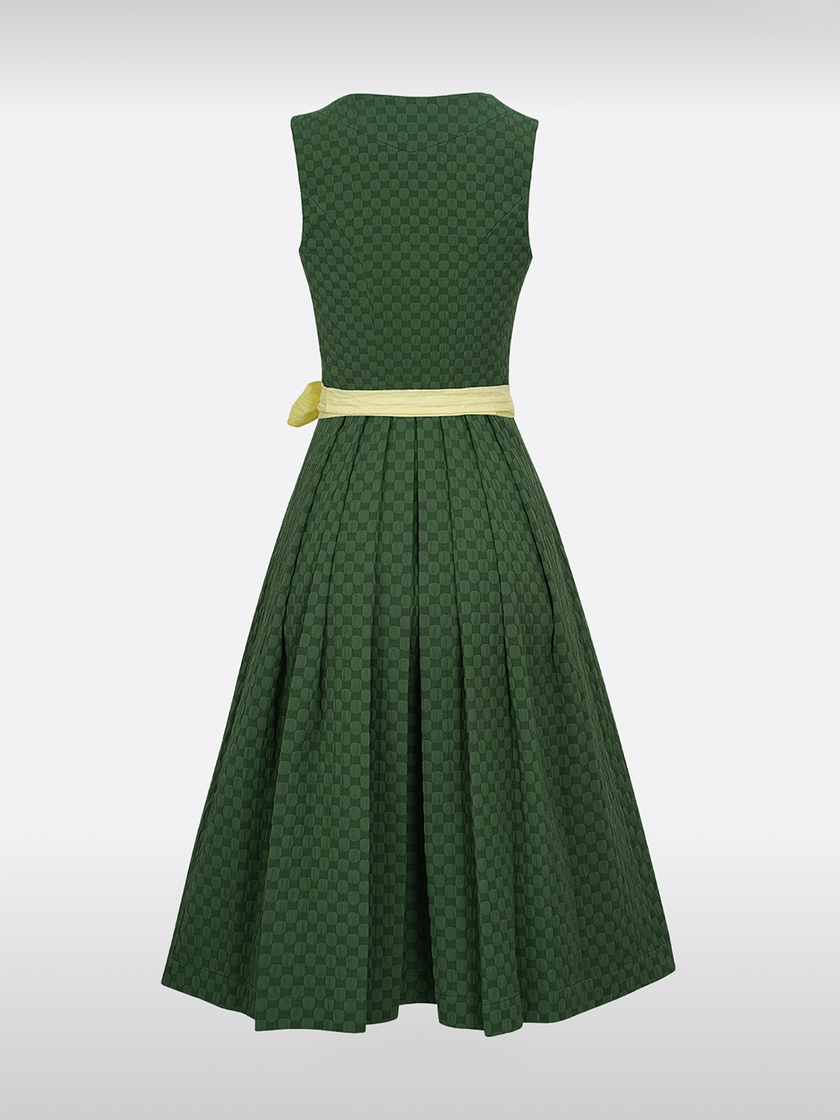 Groene Rechte Halslijn Knopen Dirndl