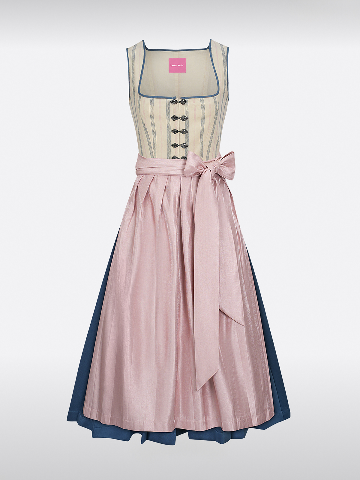 Beige Rechte Halslijn Haaksluiting Dirndl