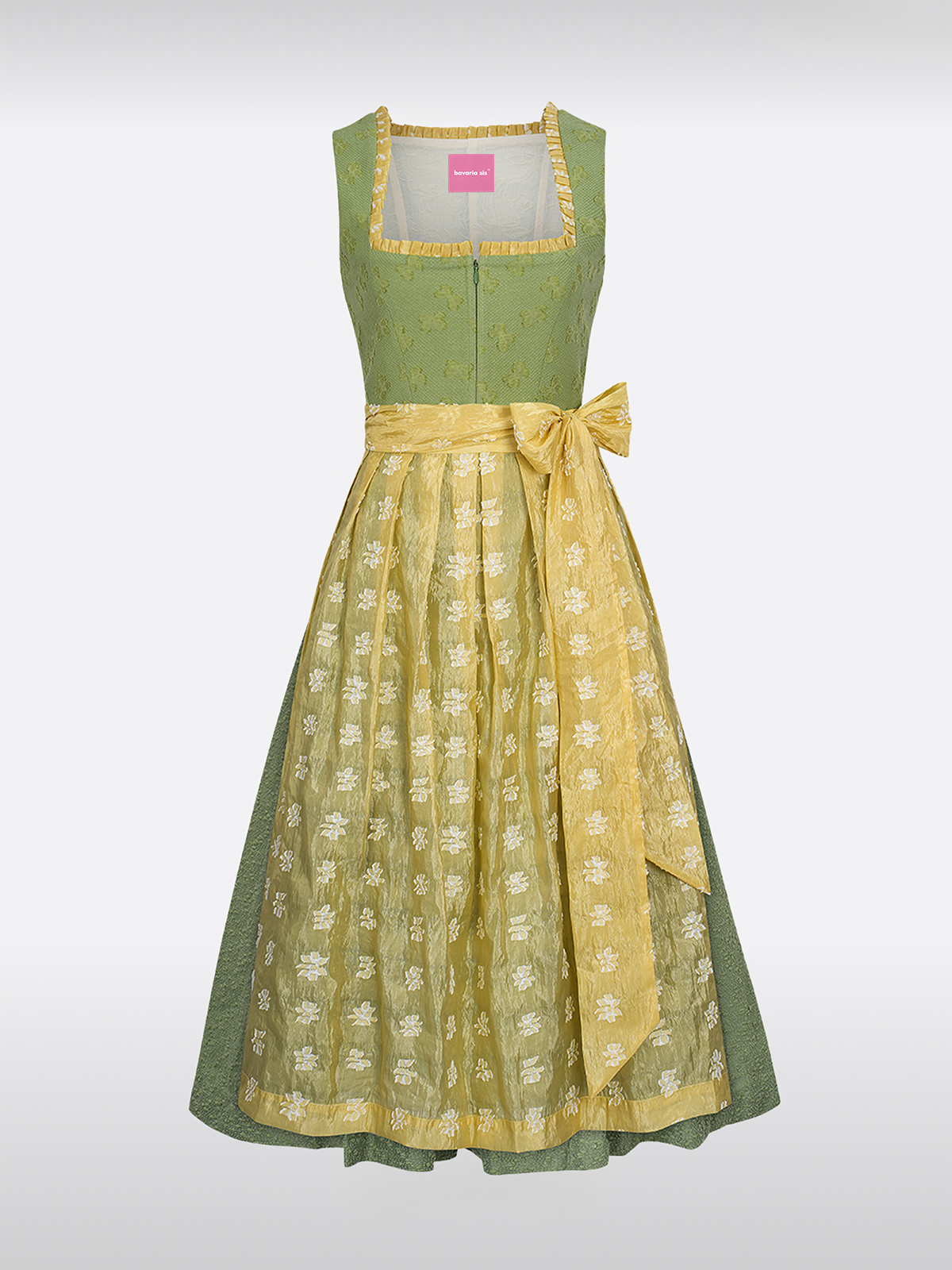 Groene Rechte Halslijn Rits Voor Dirndl