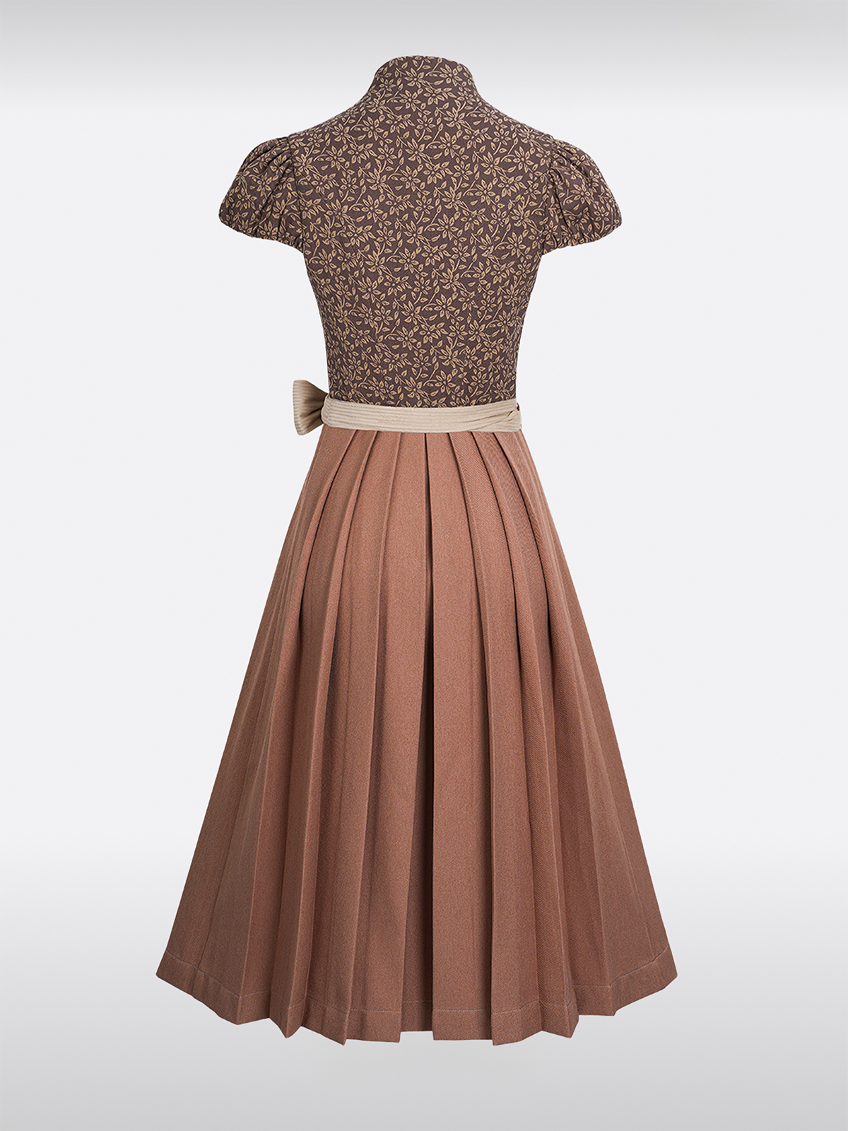 Braun Hartvormige Uitsnijding Knopen Dirndl