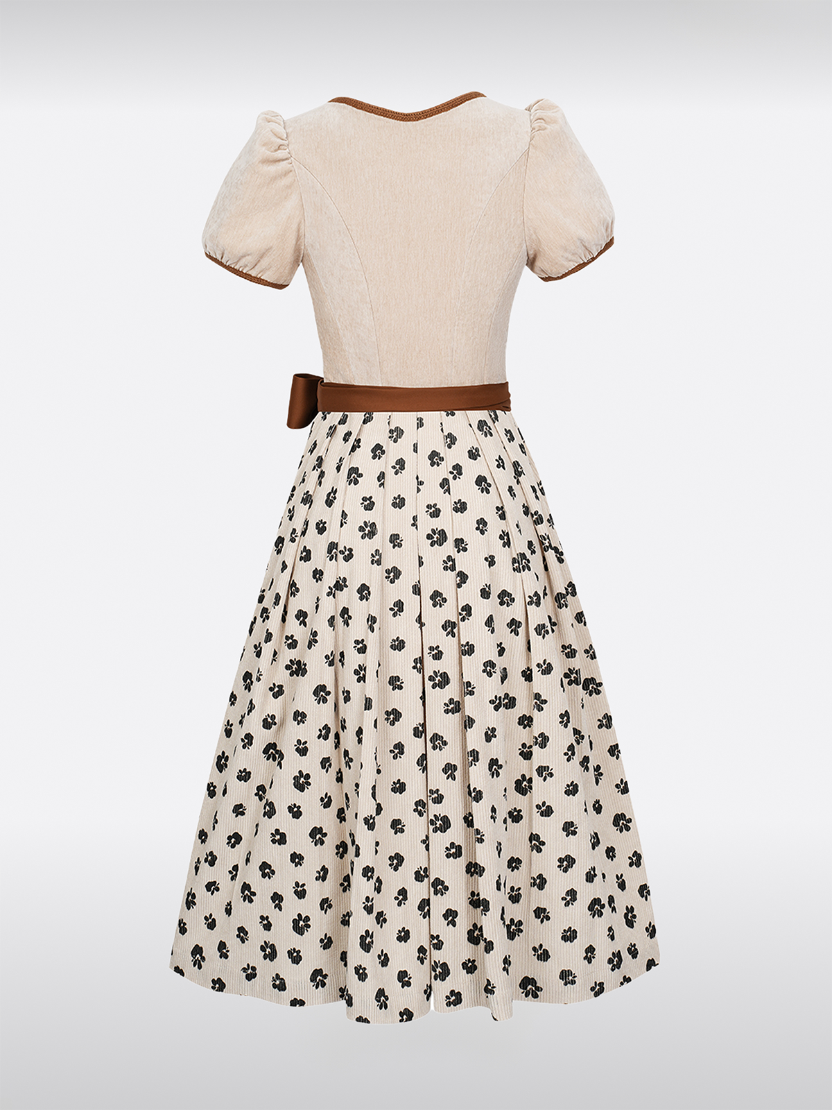 Braun Rechte Halslijn Knopen Dirndl