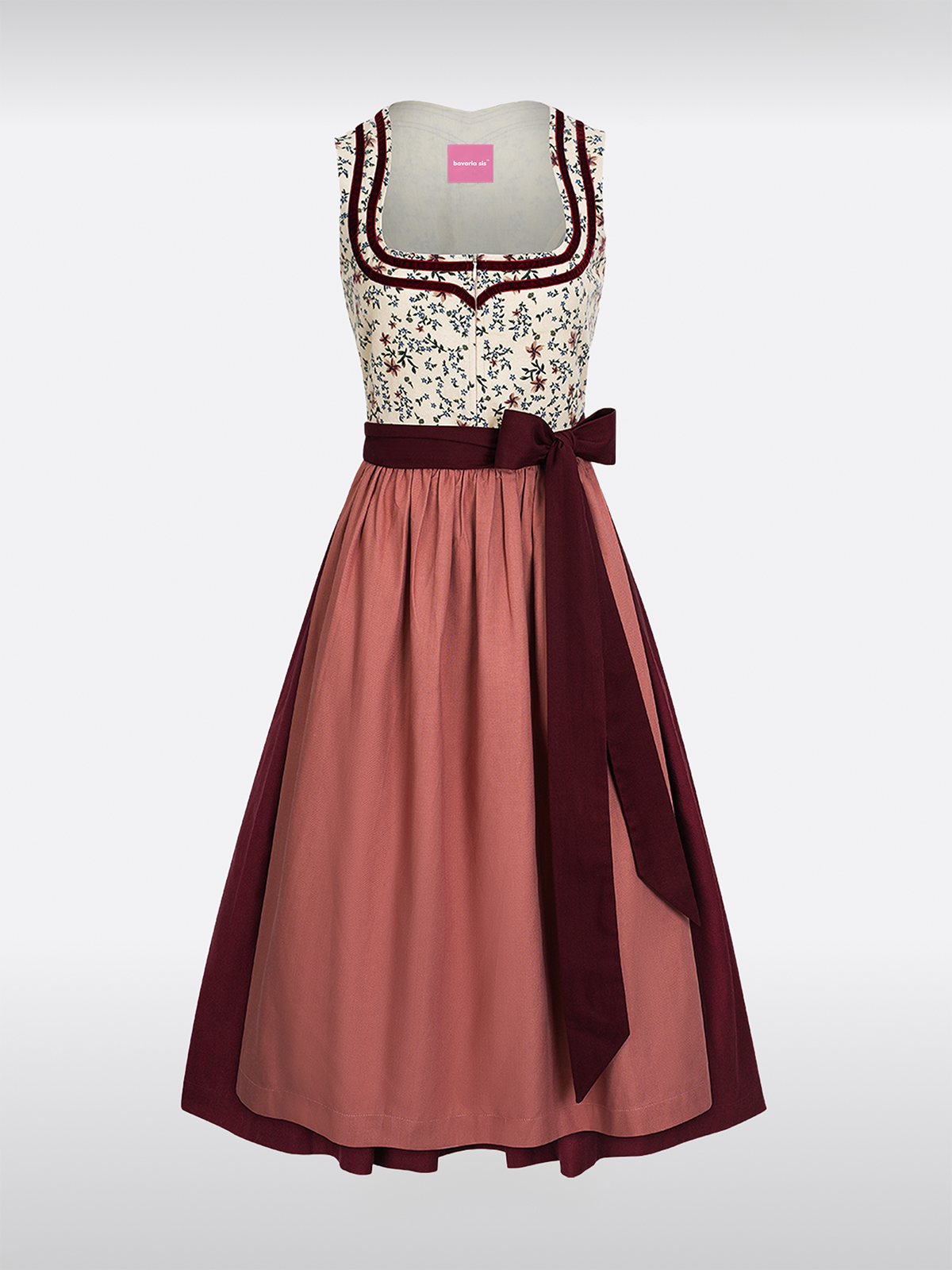 Rode Rechte Uitsnijding Rits Voor Dirndl