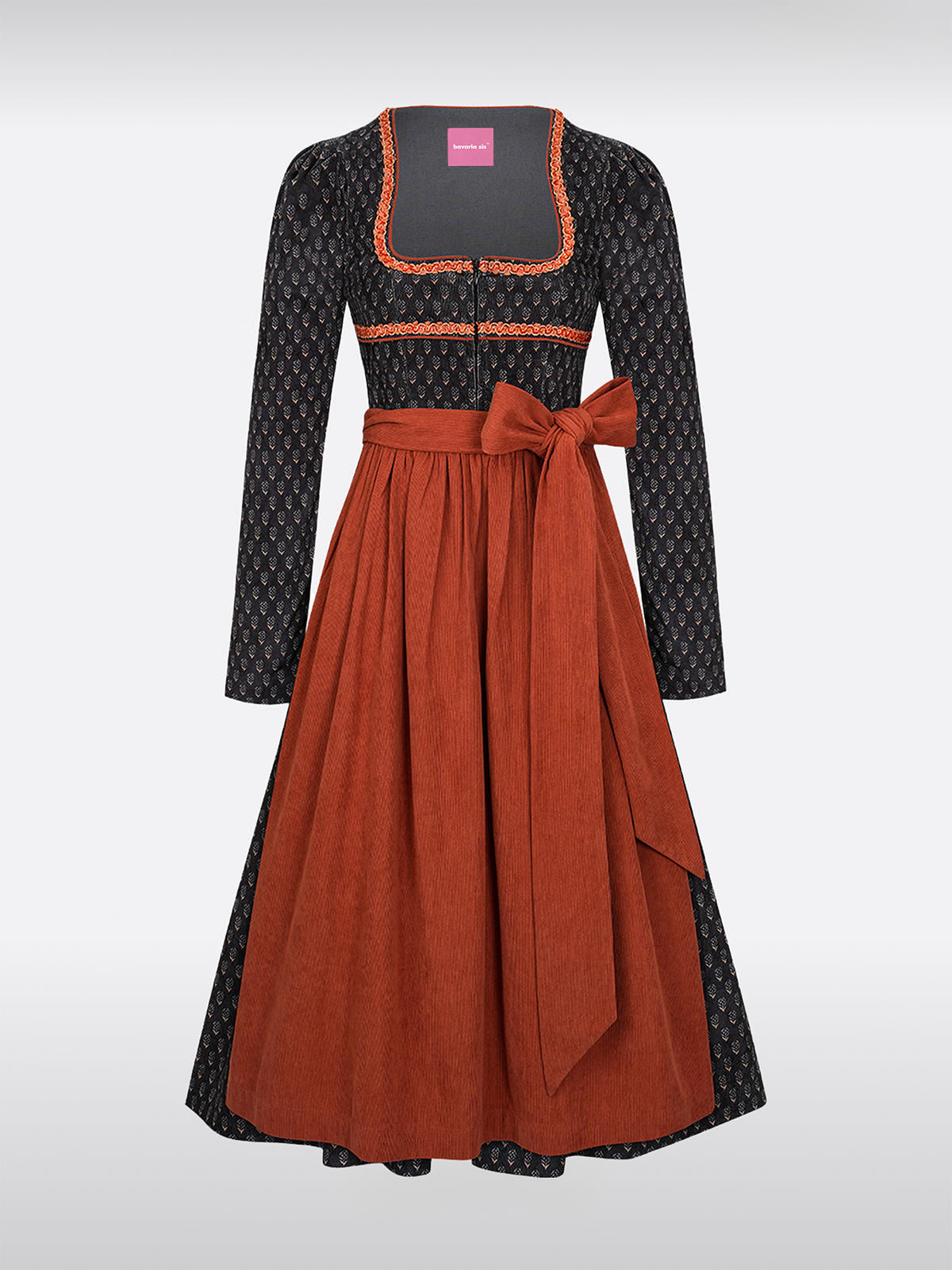 Zwarte Hart-Uitsnede Knopen Dirndl