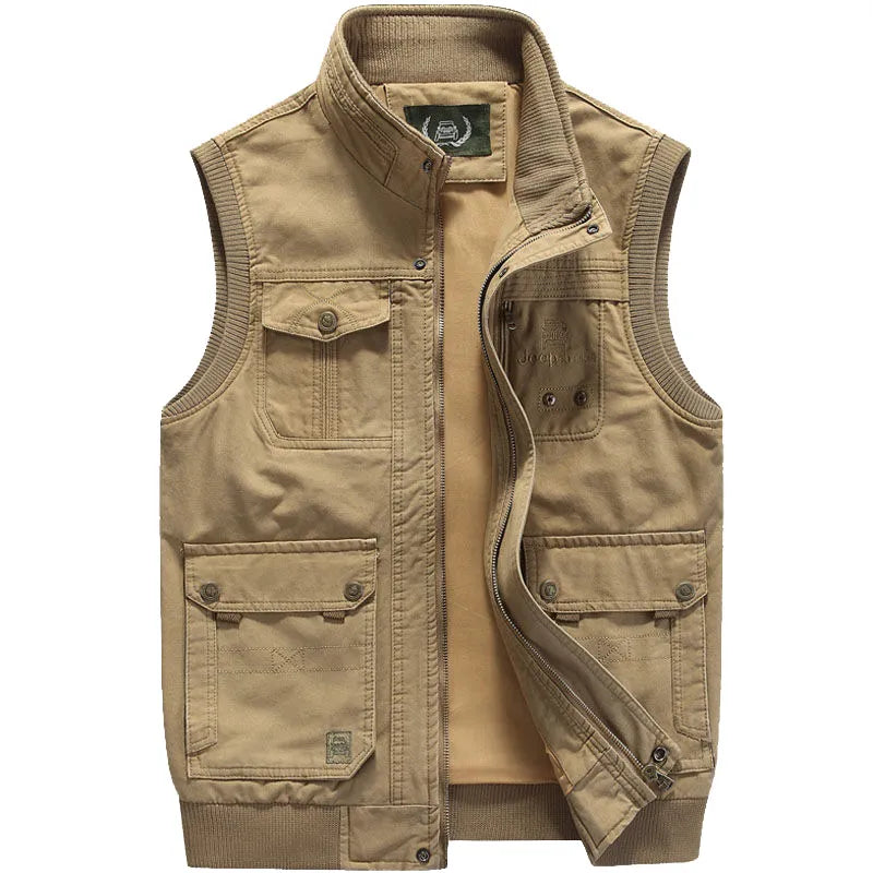 Vintage multi-pocket gilet voor mannen | Mouwloos