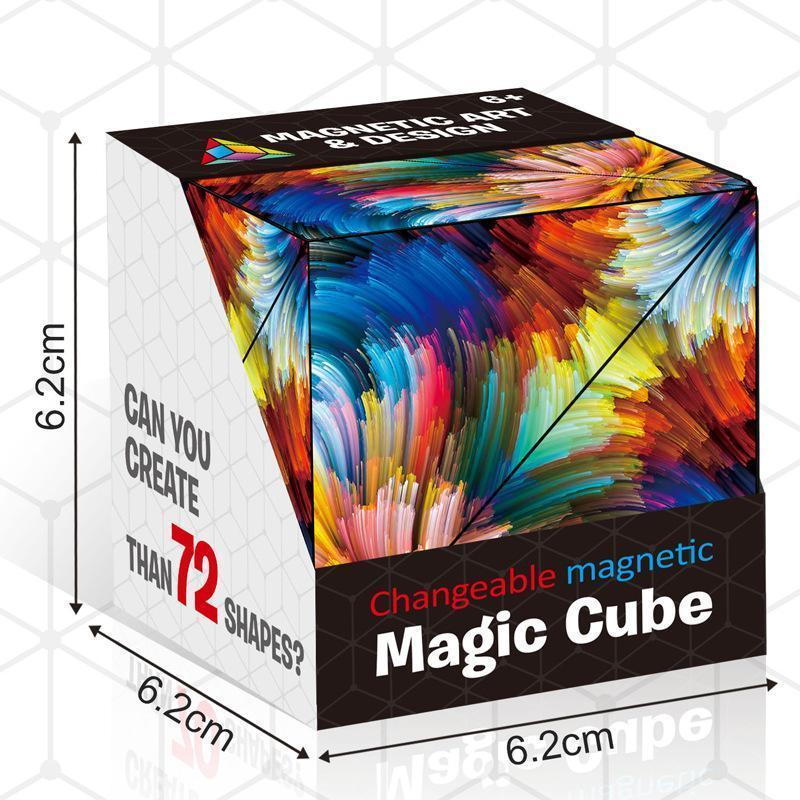 Sandsberg | Magnetischer Formwandel-Würfel | Verwandlungs-Puzzle Spielzeug | Mehrfarbig