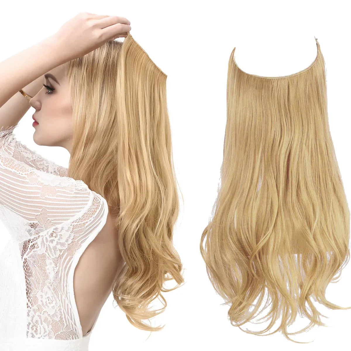 SecretHair | Echthaar Extensions | Natürliches Wellen-Volumen | Blond
