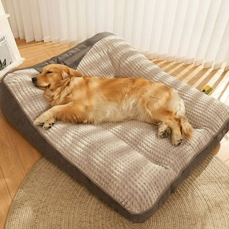 HUGBED – Groot krabvast hondenbed met orthopedische wervelkolomondersteuning