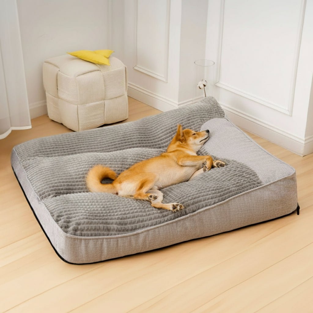 HUGBED – Groot krabvast hondenbed met orthopedische wervelkolomondersteuning