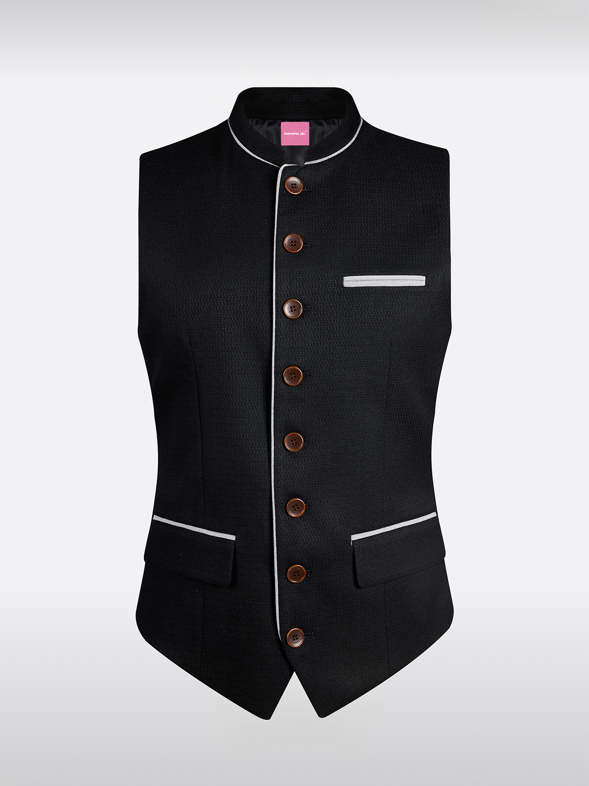 Zwart Hooggesloten Vest