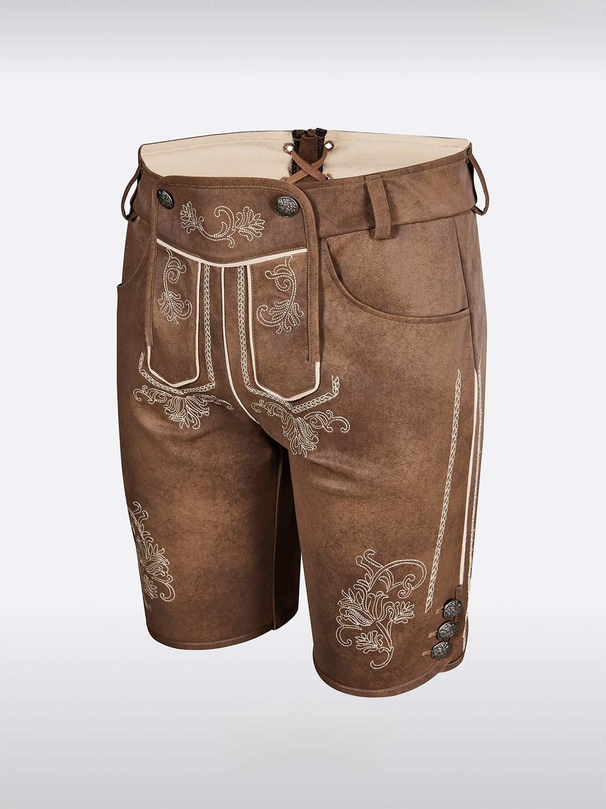 Braun Knöpfen Lederhosen