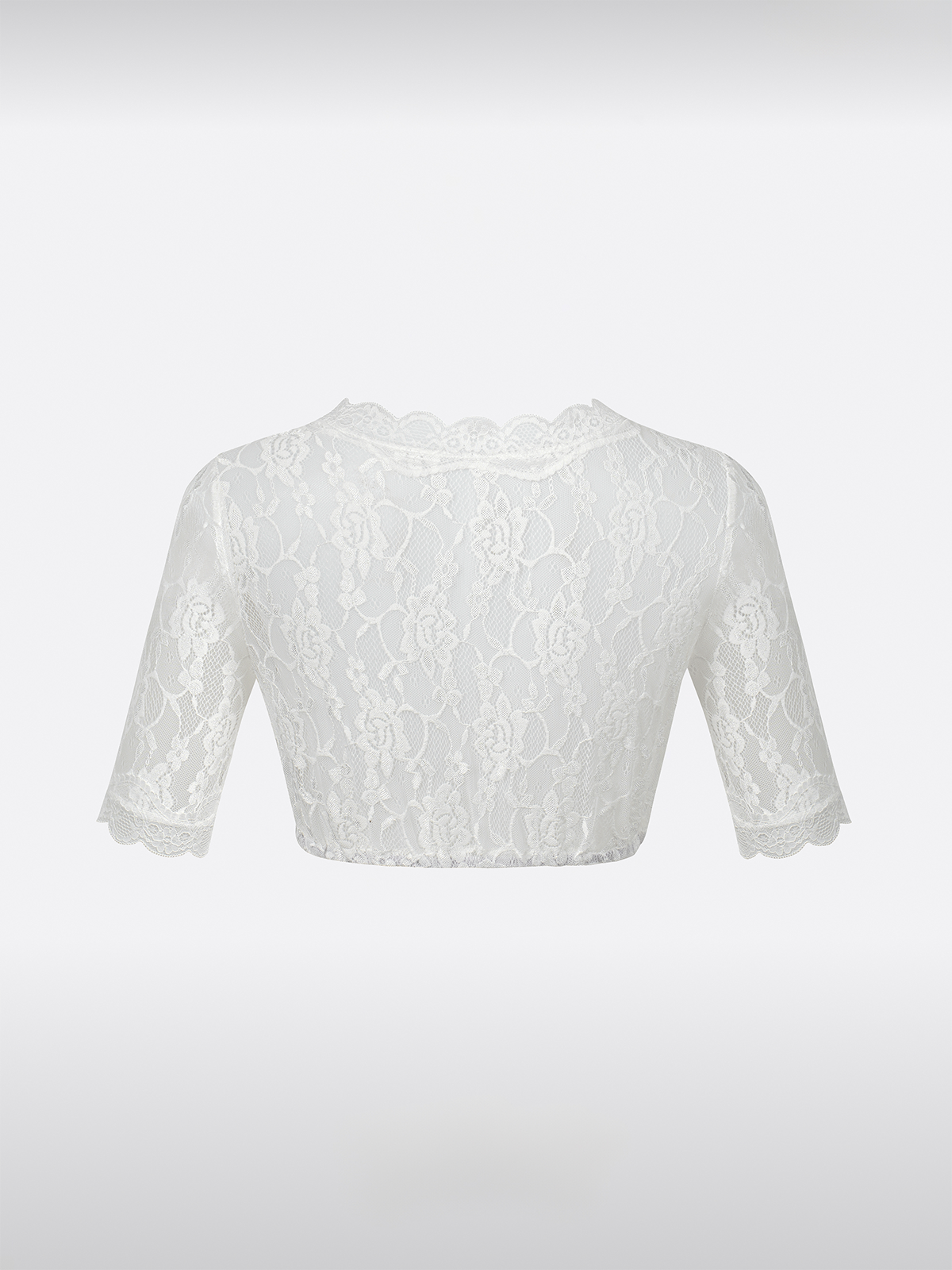 Witte Dirndlblouse met Lange Mouwen van Kant