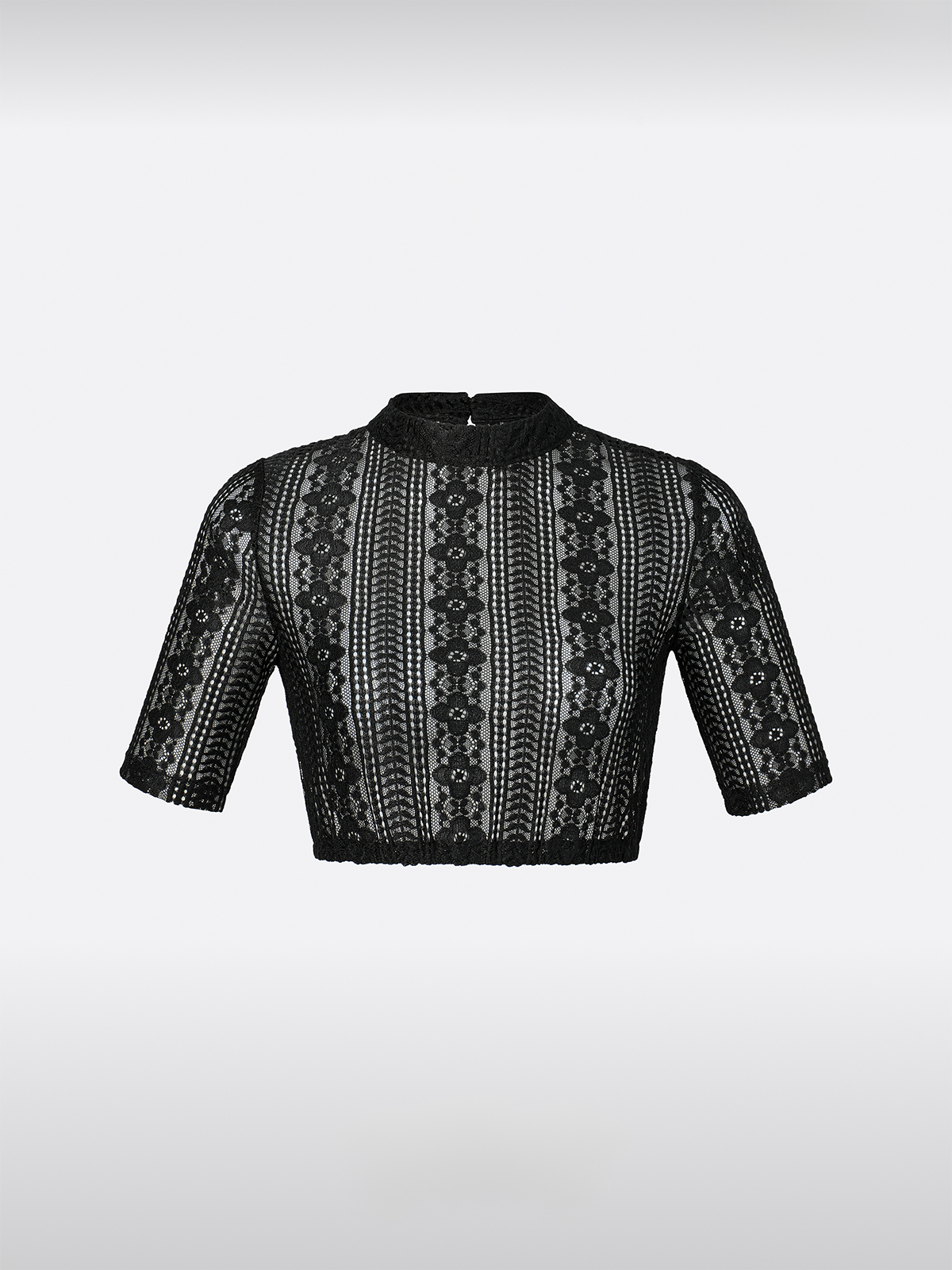 Zwarte Lange Mouwen Dirndlblouse van Kant