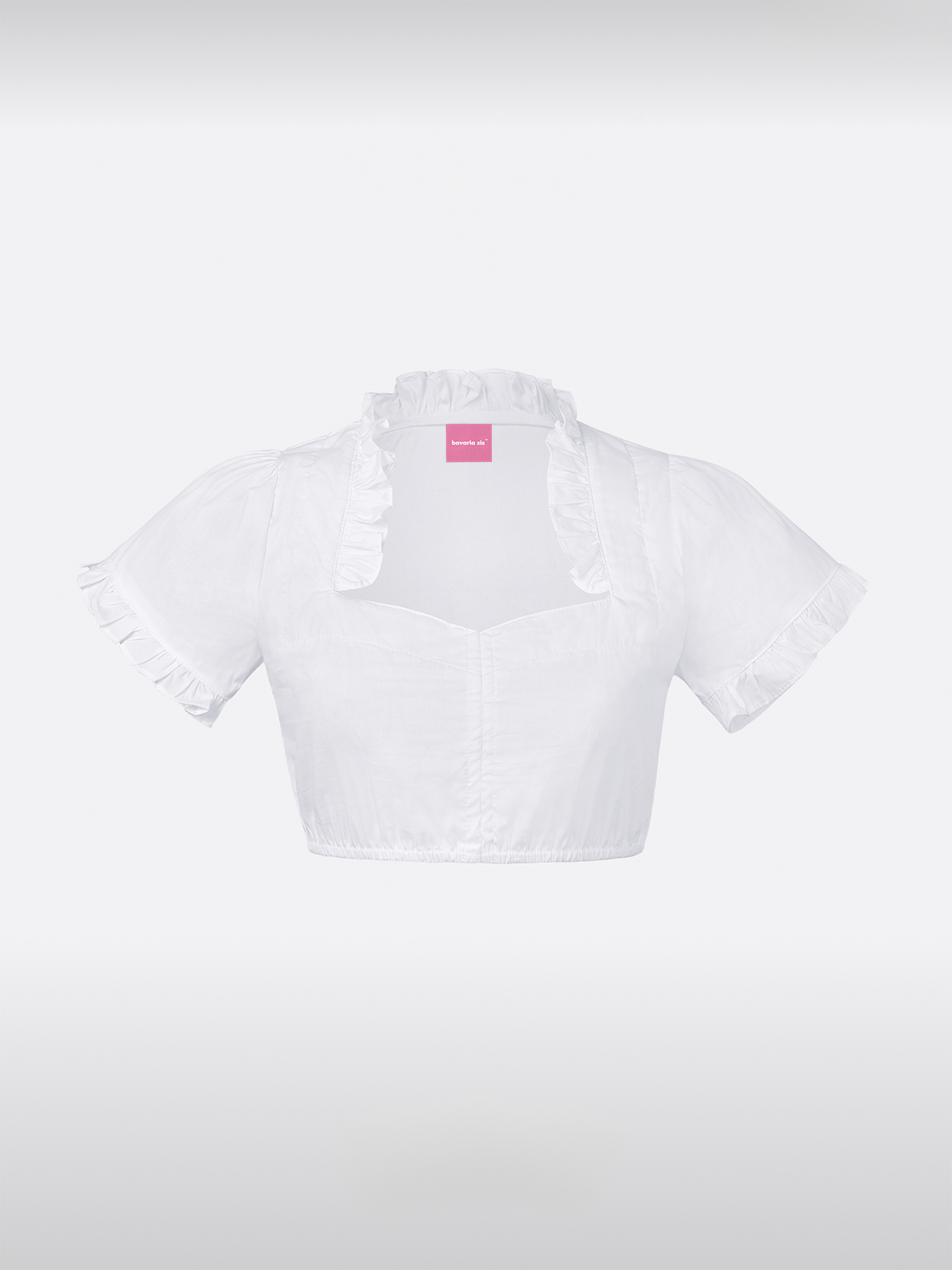 Witte Schößchen Hart-Uitsnede Korte Mouw Dirndlblouse